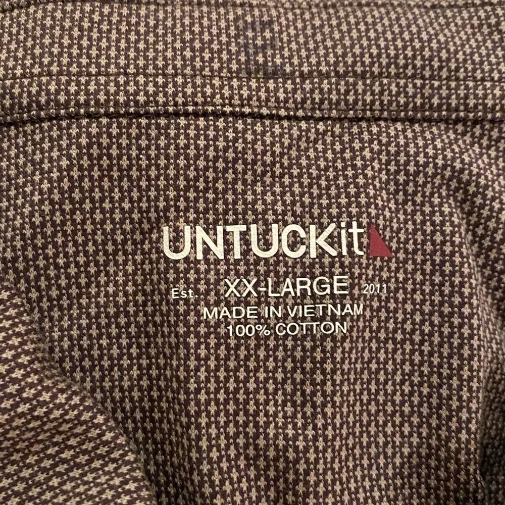 UNTUCKit Damaschino Birdseye Long Sleeve Polo Shirt 2XL Brown Cotton - Picture 12 of 12